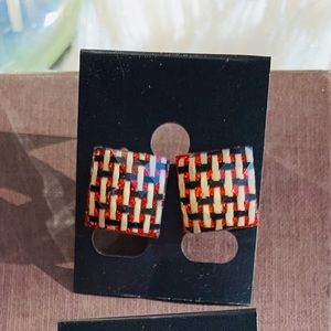 Red White & Black Earring Set